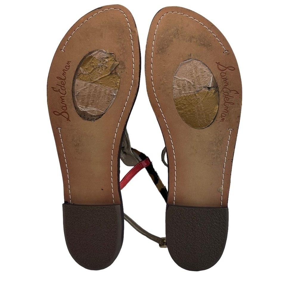 Sam Edelman Women's Snakeskin and Cheetah Print Gigi Thong Sandal Size 10 - Picture 4 of 11
